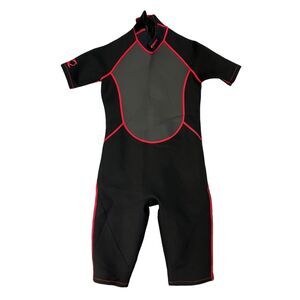 DBX Scuba Diving Shorty Wetsuit Youth XXL 2XL Black Red Water Sports Swim Surf